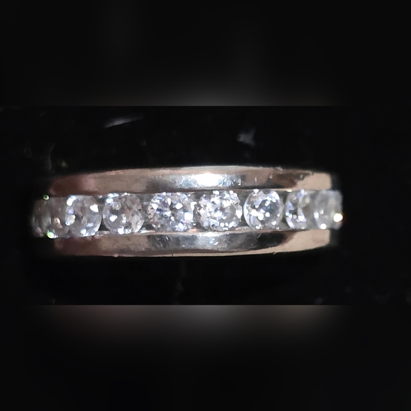 ETERNITY RING 925 STERLING SILVER SIZE 6  Heavy 8.51 Grams COMFORT BAND - Picture 3 of 8